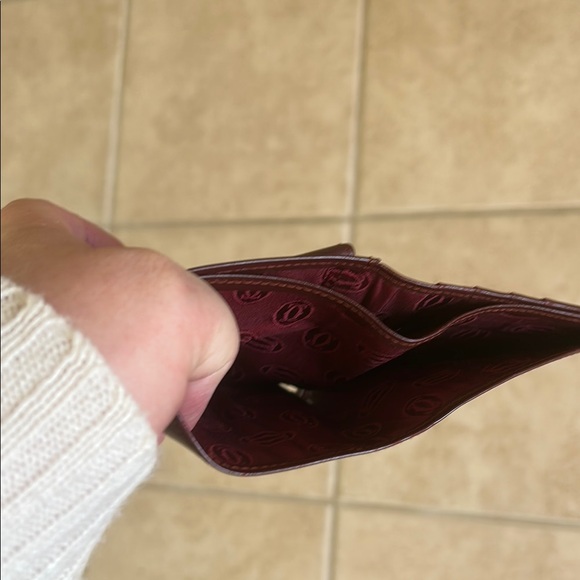 Cartier Burgundy Leather Wallet with Gold Accents - Picture 3 of 4